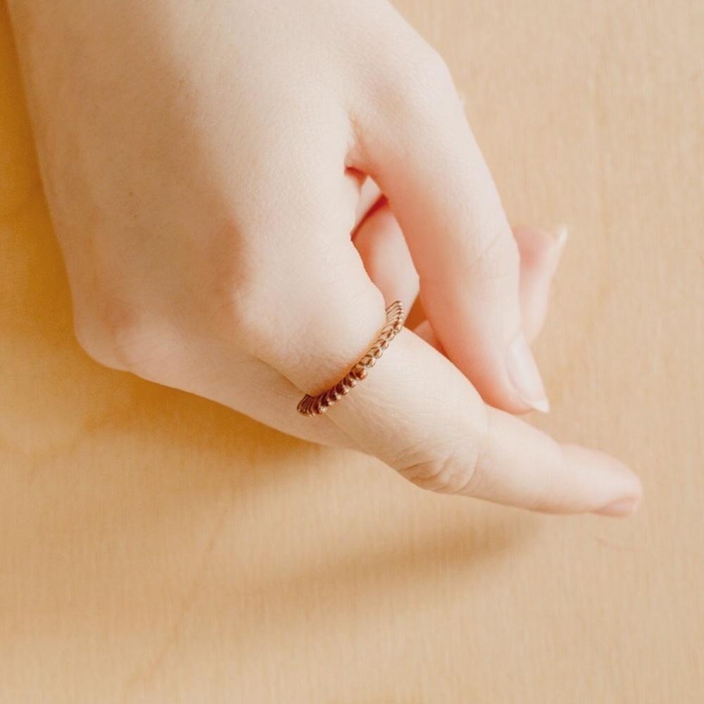 Metal Stacking Pattern Ring Set Bronze Or Copper - image 3